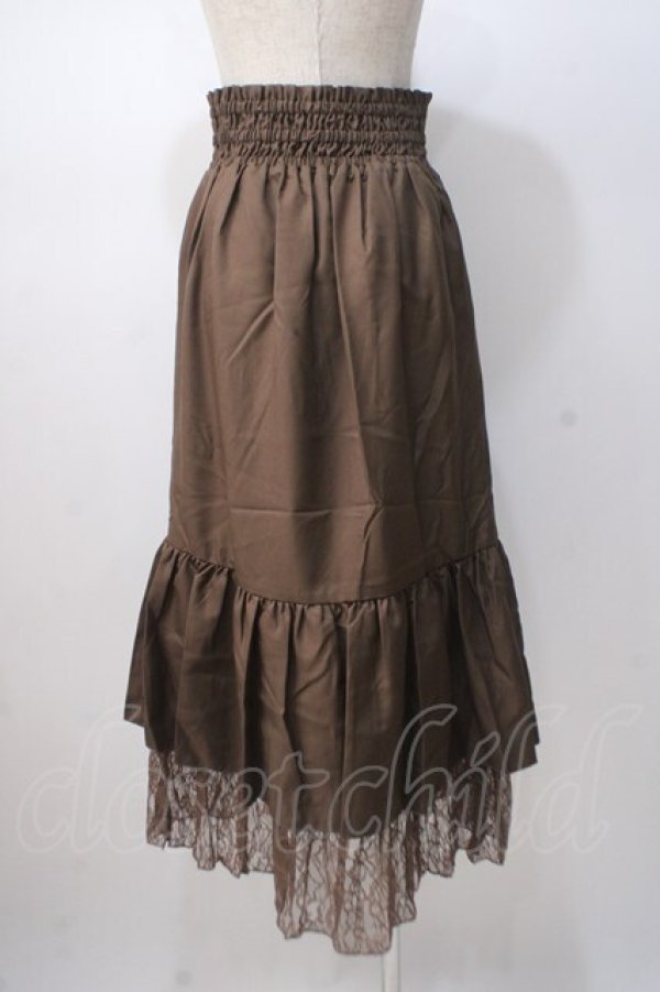 画像3: axes femme / 刺繍入りドロストスカート M モカ Y-25-07-14-134-AX-SK-SZ-ZY (3)