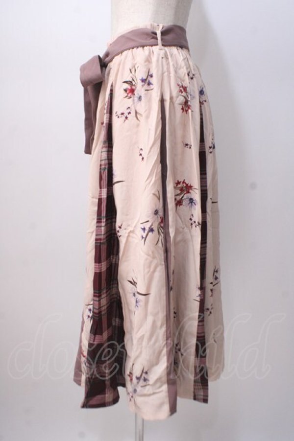 画像2: axes femme / 柄切替スカート M ワイン Y-25-07-14-135-AX-SK-SZ-ZT479 (2)