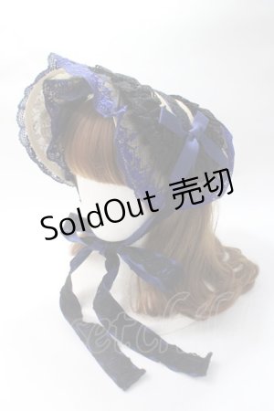画像: Moi-meme-Moitie / タイニーローズレースリネンヘッドドレス  ブラック×ブルー Y-25-07-14-023-MO-AC-SZ-ZY