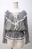 画像1: TRALALA / チェック柄シフォントップス 0 黒 Y-25-07-14-030-LO-TO-SZ-ZI (1)
