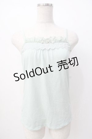 画像: axes femme / バラ刺繍ビーズキャミ M ミント Y-25-07-16-027-AX-TO-SZ-ZY