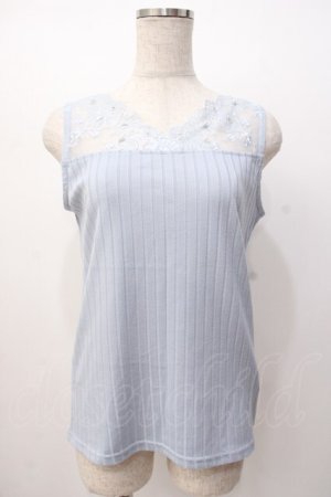 画像: axes femme / 繊細レースタンク  サックス Y-25-07-16-028-AX-TO-SZ-ZY