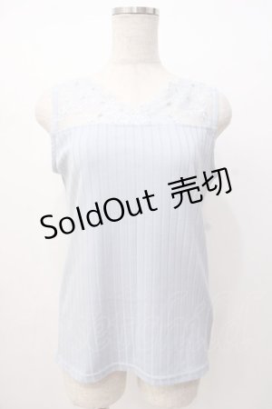 画像: axes femme / 繊細レースタンク  サックス Y-25-07-16-028-AX-TO-SZ-ZY