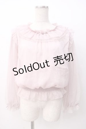 画像: axes femme POETIQUE / 巻き薔薇シフォンブラウス  ピンク Y-25-07-16-031-AX-BL-SZ-ZY