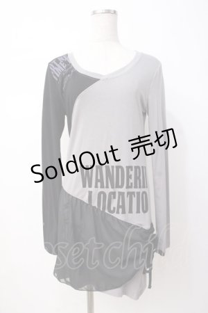 画像: GHOST of HARLEM / 配色pt裾シフォンワンピース F グレー×黒 Y-25-07-16-041-GL-OP-SZ-ZT455