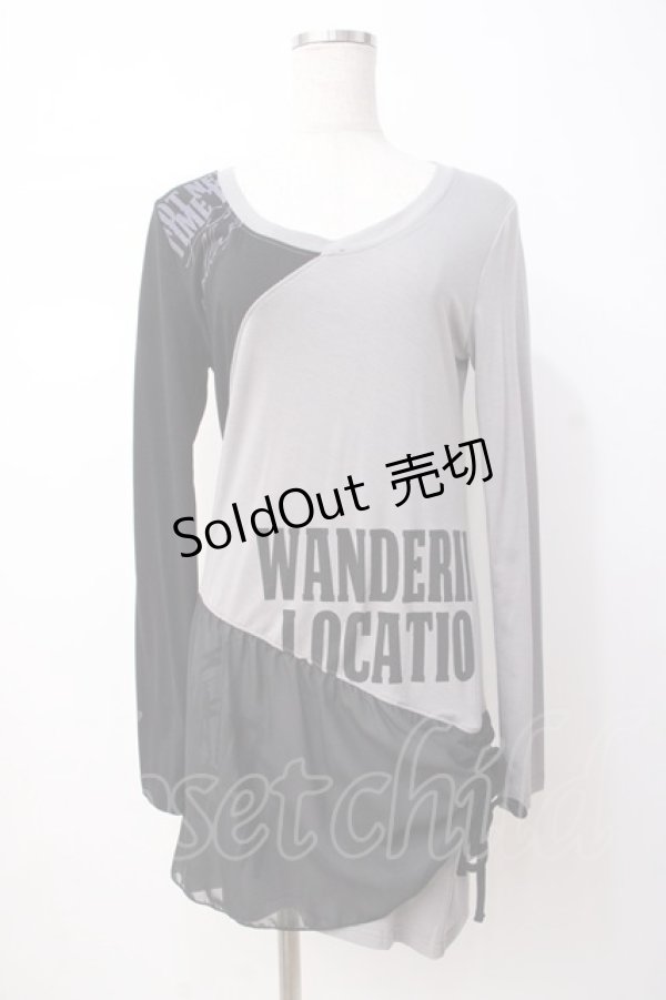 画像1: GHOST of HARLEM / 配色pt裾シフォンワンピース F グレー×黒 Y-25-07-16-041-GL-OP-SZ-ZT455 (1)