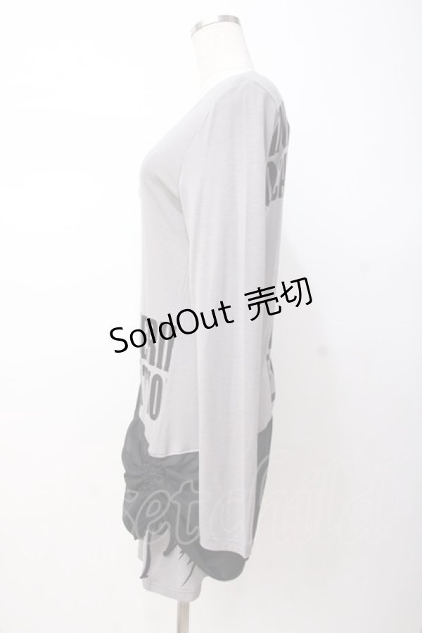 画像2: GHOST of HARLEM / 配色pt裾シフォンワンピース F グレー×黒 Y-25-07-16-041-GL-OP-SZ-ZT455 (2)