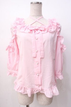 画像: Angelic Pretty / Sweetリボンブラウス  ピンク Y-25-07-16-004-AP-BL-SZ-ZY
