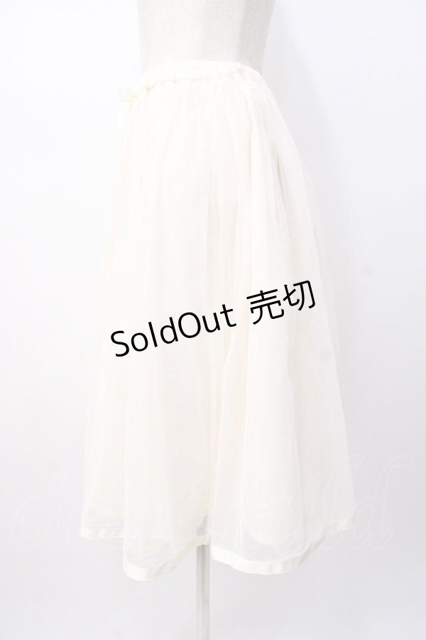 画像2: F i.n.t / リボン付きチュールスカート  生成り Y-25-07-16-050-CA-SK-SZ-ZT176 (2)