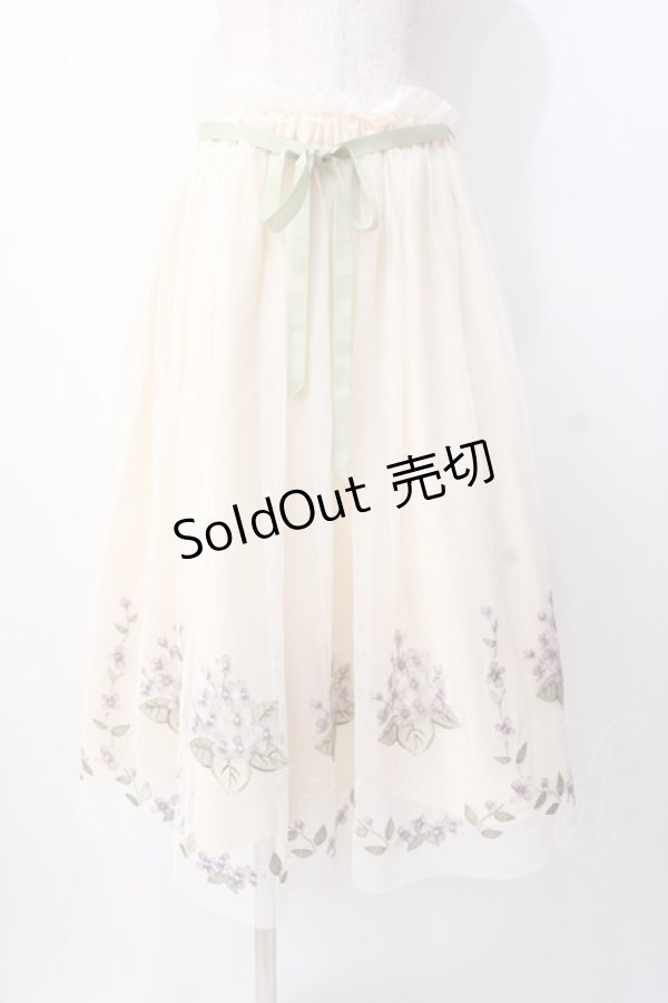 画像1: an another angelus / ライラック刺繍チュールスカート  生成り Y-25-07-16-051-CA-SK-SZ-ZY (1)