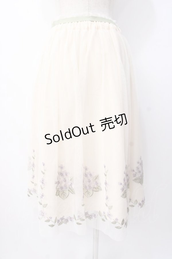 画像3: an another angelus / ライラック刺繍チュールスカート  生成り Y-25-07-16-051-CA-SK-SZ-ZY (3)