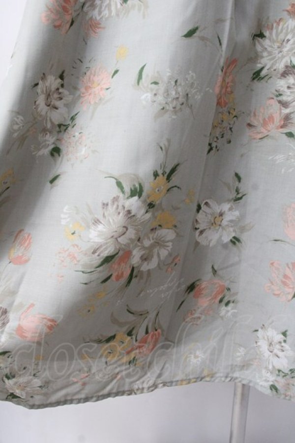 画像4: an another angelus / アートタッチ花柄セミフレアースカート  ミント Y-25-07-16-053-CA-SK-SZ-ZT197 (4)