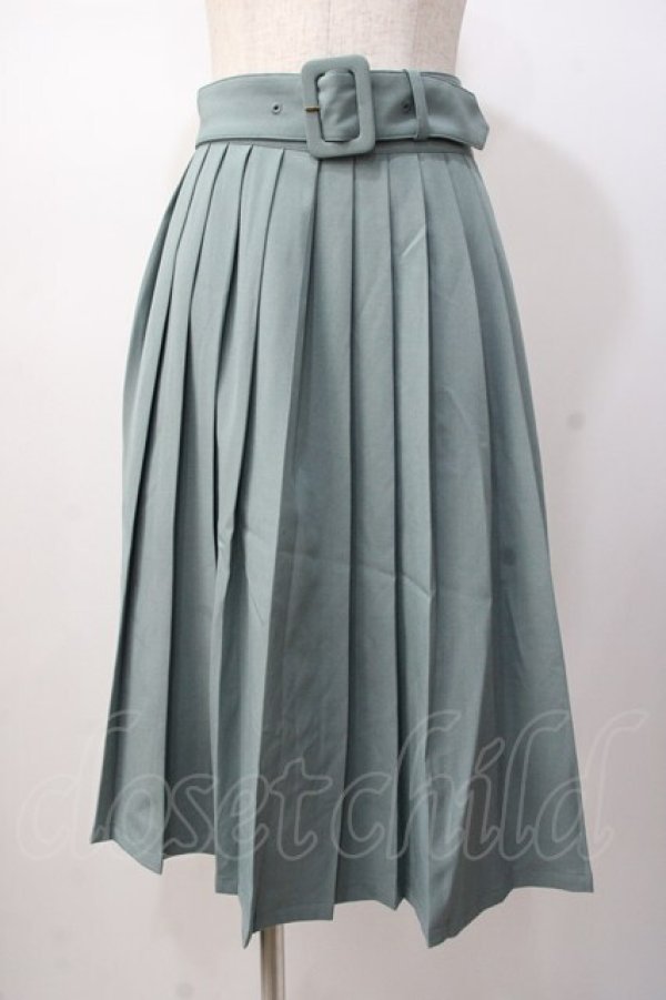 画像1: Fi.n.t / 太ベルト付きプリーツスカート  ミント Y-25-07-16-055-CA-SK-SZ-ZY (1)