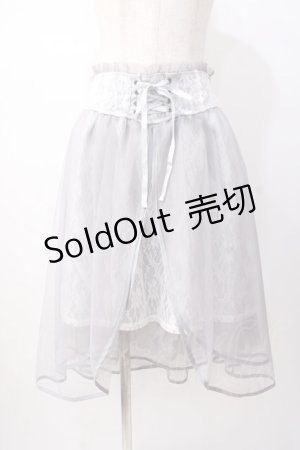 画像: axes femme kawaii / チュールレーススカート  サックス Y-25-07-16-058-AX-SK-SZ-ZY