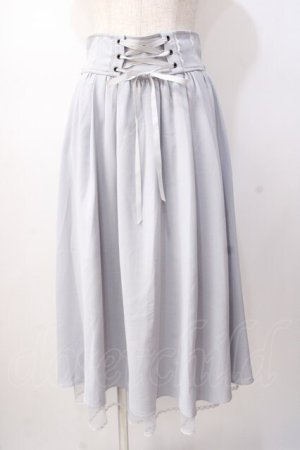 画像: axes femme POETIQUE / バックフリルレースアップスカート  サックス Y-25-07-16-059-AX-SK-SZ-ZY