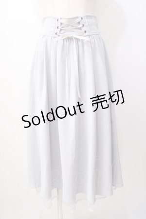 画像: axes femme POETIQUE / バックフリルレースアップスカート  サックス Y-25-07-16-059-AX-SK-SZ-ZY