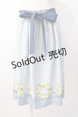 画像: axes femme POETIQUE / シトロンフラワーリーススカート  サックス Y-25-07-16-060-AX-SK-SZ-ZY