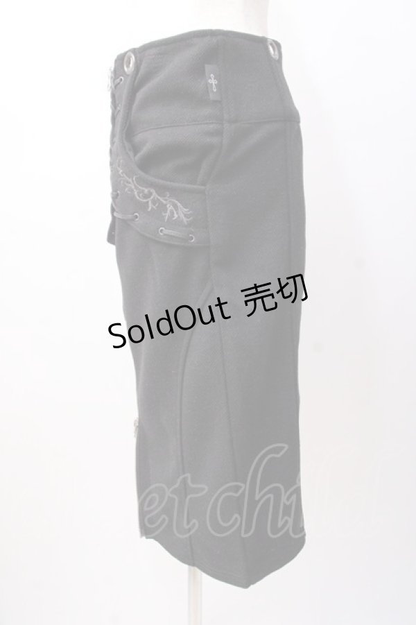 画像2: Ozz Croce / アシメZIPスカート  黒 Y-25-07-16-066-OO-SK-SZ-ZY (2)