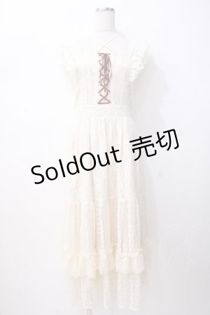 画像: axes femme / レースデザインワンピース  生成り Y-25-07-16-068-AX-OP-SZ-ZY