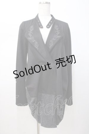 画像: Rozen Kavalier / 刺繍衿ロングジャケット  黒 Y-25-07-16-073-OO-JA-SZ-ZY