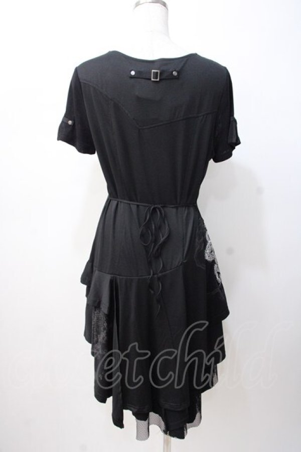 画像3: Ozz Croce / 龍刺繍入りアシメワンピース  黒 Y-25-07-16-078-OO-OP-SZ-ZY (3)
