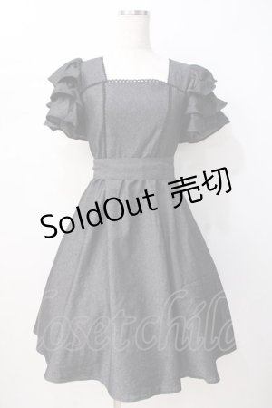 画像: axes femme kawaii / ベアズベーカリー刺繍ワンピース  黒 Y-25-07-16-096-AX-OP-SZ-ZY