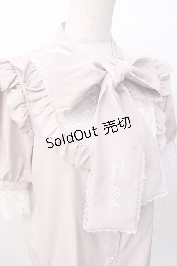 画像4: NOEMIE / ロゴ刺繍ボウタイブラウス M ピンク Y-25-07-16-008-LO-BL-SZ-ZT312 (4)