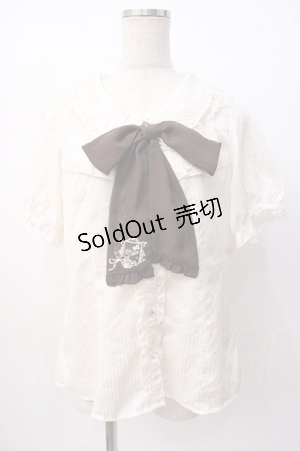 画像1: axes femme / リボン付きブラウス M 生成り Y-25-07-16-010-AX-BL-SZ-ZI (1)