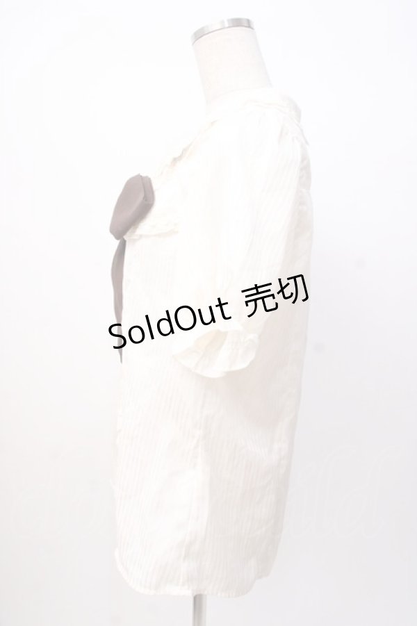 画像2: axes femme / リボン付きブラウス M 生成り Y-25-07-16-010-AX-BL-SZ-ZI (2)