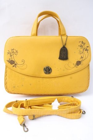 画像: axes femme / バラ刺繍型押し3WAYバッグ  イエロー Y-25-07-16-002-AX-BG-SZ-ZY
