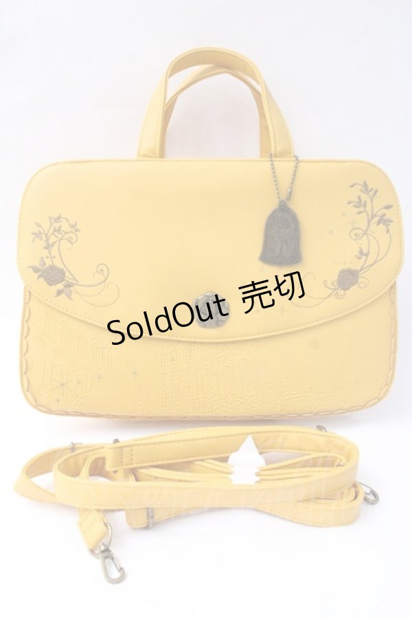 画像1: axes femme / バラ刺繍型押し3WAYバッグ  イエロー Y-25-07-16-002-AX-BG-SZ-ZY (1)