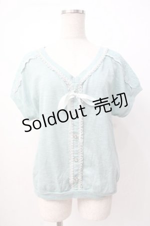 画像: axes femme / 後ろボタンレーストップス M ミント Y-25-07-16-019-AX-TO-SZ-ZY