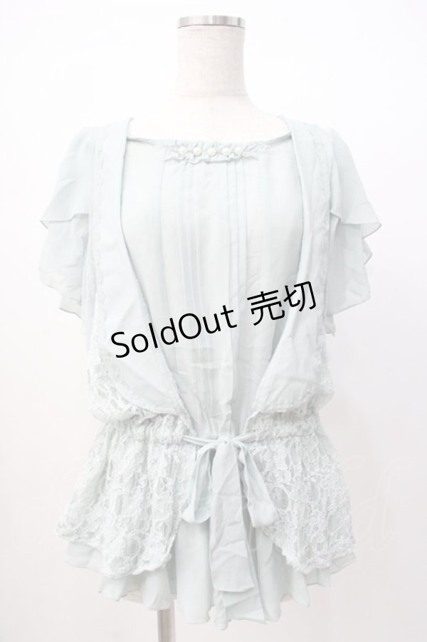 画像1: axes femme / パール付ブラウスチュニ M ミント Y-25-07-16-020-AX-BL-SZ-ZY (1)