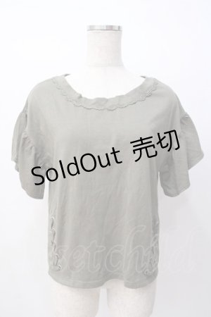 画像: axes femme / 裾編み上げ半袖カットソー M カーキ Y-25-07-16-021-AX-TO-SZ-ZI