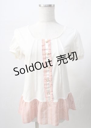 画像: axes femme / チェック切替トップス  生成り Y-25-07-18-045-AX-TO-SZ-ZY