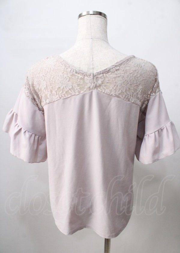 画像2: axes femme / ヨークレース変型袖プルオーバー  ラベンダー Y-25-07-18-055-AX-BL-SZ-ZY (2)