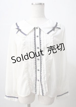 画像: axes femme POETIQUE / 釦デザインフリルブラウス  アイボリー Y-25-07-18-060-AX-TO-SZ-ZY