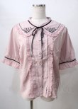 画像1: axes femme / モチーフ刺繍ブラウス  ピンク Y-25-07-18-067-AX-BL-SZ-ZY (1)