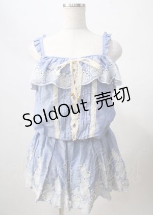画像: LIZ LISA / コットンレース刺繍チュニ  ブルー Y-25-07-18-079-LO-OP-SZ-ZY