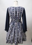 画像2: axes femme POETIQUE / ローズストライプ長袖ワンピース  紺 Y-25-07-18-091-AX-OP-SZ-ZT494 (2)