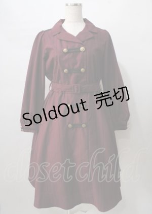 画像: axes femme / テーラー襟ナポレオンワンピース  ワイン Y-25-07-18-092-AX-OP-SZ-ZI