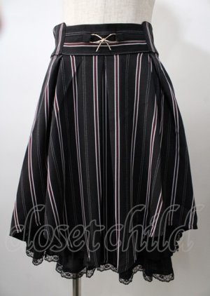 画像: axes femme POETIQUE / リボンビットイレヘムスカート  黒 Y-25-07-18-120-AX-SK-SZ-ZY