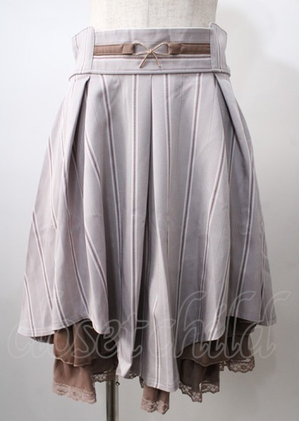 画像1: axes femme POETIQUE / リボンビットイレヘムスカート  モカ Y-25-07-18-121-AX-SK-SZ-ZI (1)