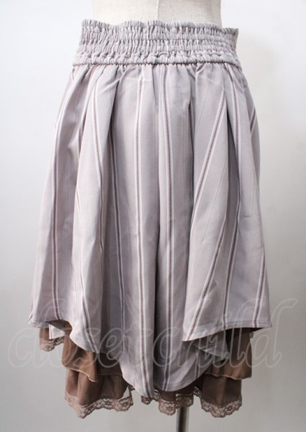 画像2: axes femme POETIQUE / リボンビットイレヘムスカート  モカ Y-25-07-18-121-AX-SK-SZ-ZI (2)