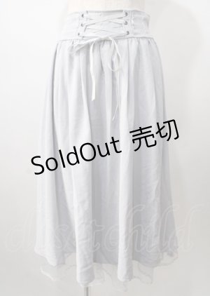 画像: axes femme POETIQUE / バックフリルレースアップスカート  サックス Y-25-07-18-125-AX-SK-SZ-ZI