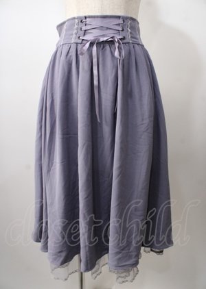 画像: axes femme POETIQUE / バックフリルレースアップスカート  ラベンダー Y-25-07-18-126-AX-SK-SZ-ZY