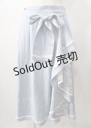 画像: axes femme / ラッフルフリルスカート  サックス Y-25-07-18-132-AX-SK-SZ-ZY