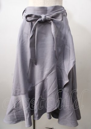 画像: axes femme POETIQUE / リボン付ラッフルフリルスカート  ラベンダー Y-25-07-18-143-AX-SK-SZ-ZY