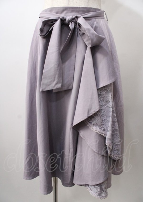 画像1: axes femme / フリル切替スカート  ラベンダー Y-25-07-18-145-AX-SK-SZ-ZT479 (1)