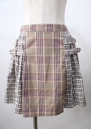画像: Candy Stripper /CHECK BELTED PLEATSスカート 1 ベージュ Y-25-07-18-155-PU-SK-SZ-ZY